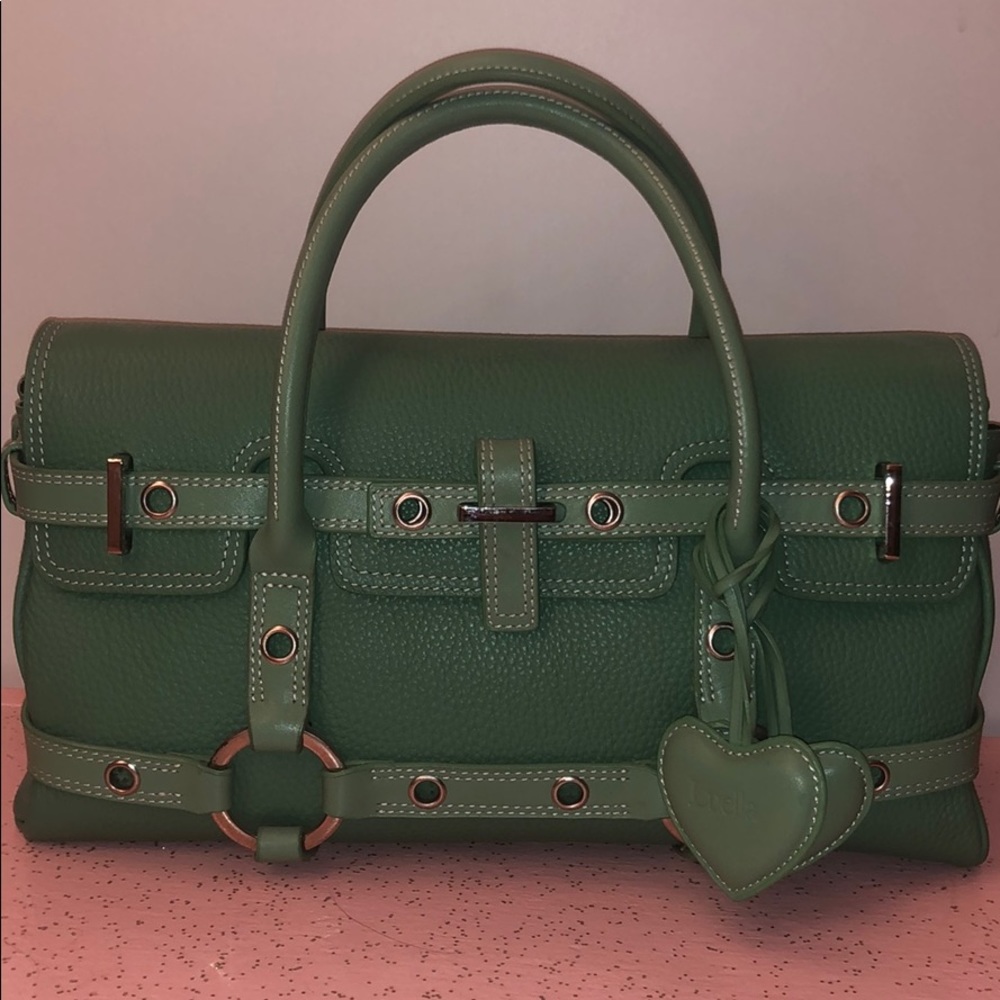 Luella green leather satchel